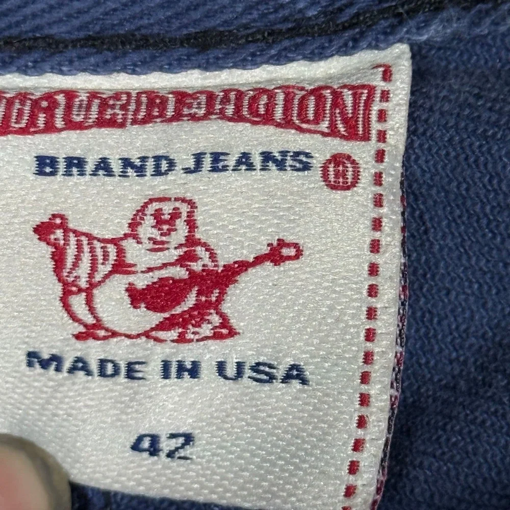 True Religion Blue Straight Leg‎ Jeans, Men's Size 32, Iconic Stitching